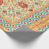 Orientalischer Teppich, verzierte Blumenmuster, St Geschenkpapier (Ecke)