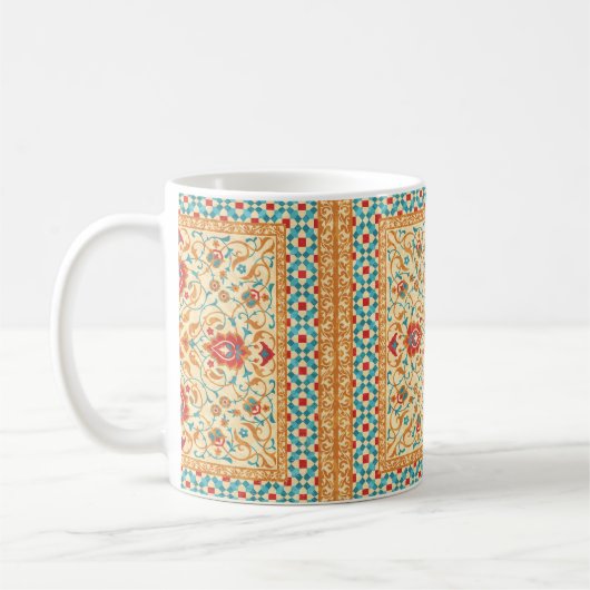 Orientalischer Teppich, verzierte Blumenmuster, St Kaffeetasse (Links)