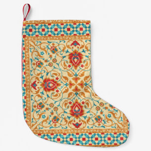 Orientalischer Teppich, verzierte Blumenmuster, St Kleiner Weihnachtsstrumpf