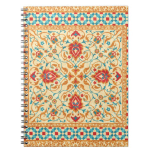 Orientalischer Teppich, verzierte Blumenmuster, St Notizblock