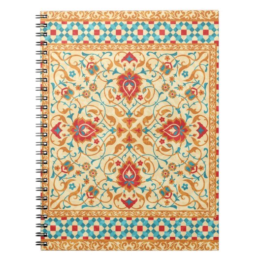 Orientalischer Teppich, verzierte Blumenmuster, St Notizblock (Vorderseite)