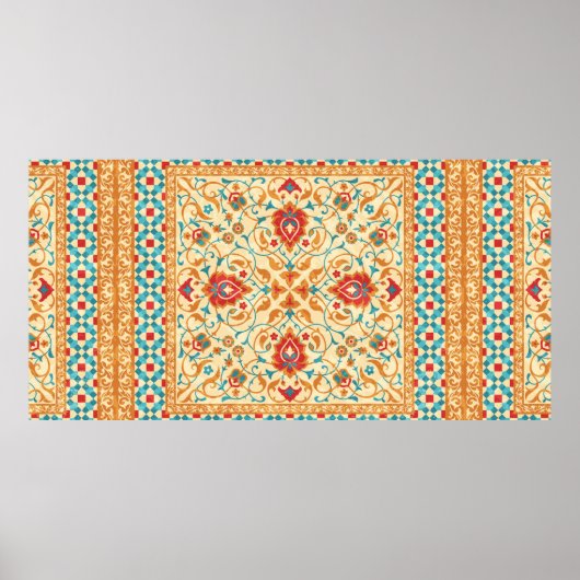 Orientalischer Teppich, verzierte Blumenmuster, St Poster (Vorne)