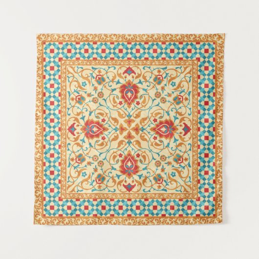 Orientalischer Teppich, verzierte Blumenmuster, St Wandteppich (Vorderseite)