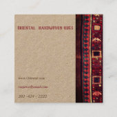 Orientalischer Teppichentwurf  Quadratische Visitenkarte (Vorderseite)