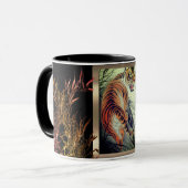 Orientalischer Tiger und Bambus eleganter schwarze Tasse (Vorderseite Links)