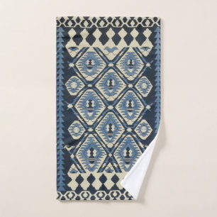 Orientalischer türkischer Perserteppich Blau Badhandtuch Set