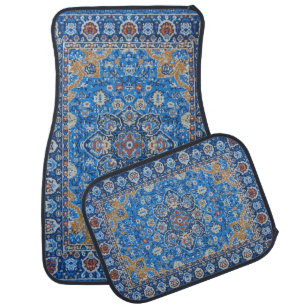 Orientalischer türkischer Teppich Blau Autofußmatte