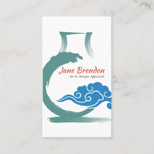 Orientalischer Vase u. Visitenkarte (Vorderseite)