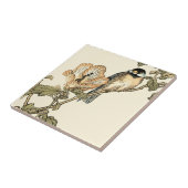 Orientalischer Vogel auf Zweig Fliese (Seite)