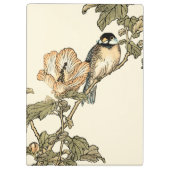 Orientalischer Vogel auf Zweig Klemmbrett (Rückseite)