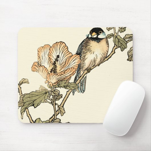 Orientalischer Vogel auf Zweig Mousepad (Mit Mouse)