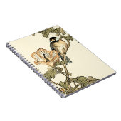 Orientalischer Vogel auf Zweig Notizblock (Rechte Seite)