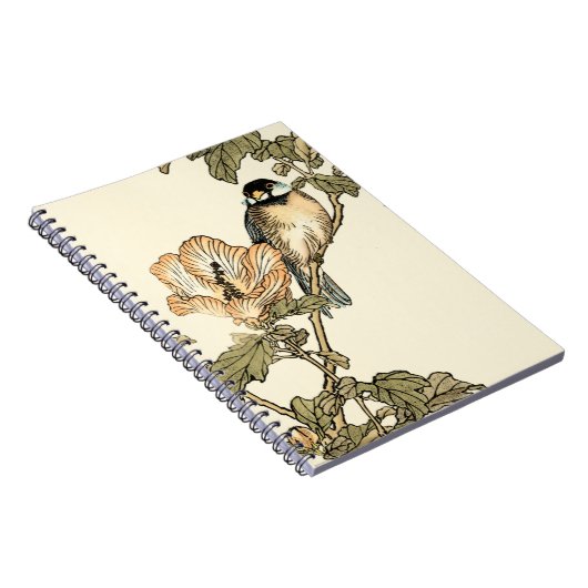 Orientalischer Vogel auf Zweig Notizblock (Rechte Seite)
