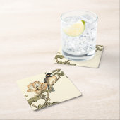 Orientalischer Vogel auf Zweig Rechteckiger Pappuntersetzer (Vor Ort)