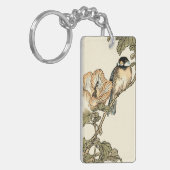 Orientalischer Vogel auf Zweig Schlüsselanhänger (Vorderseite links)