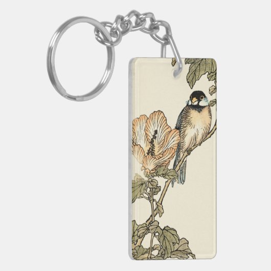 Orientalischer Vogel auf Zweig Schlüsselanhänger (Vorderseite links)
