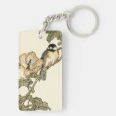 Orientalischer Vogel auf Zweig Schlüsselanhänger (Rückseite)