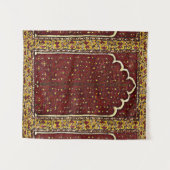 Orientalischer Wolldeckeblick - heiliges Baummotiv Wandteppich (Vorderseite (Horizontal))