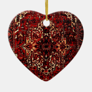 Orientalischer Wolldeckeentwurf in dunkelrotem Keramikornament