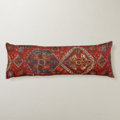 Orientalischer Wolldeckeentwurf in dunkelrotem no5 Seitenschläferkissen (Rückseite)