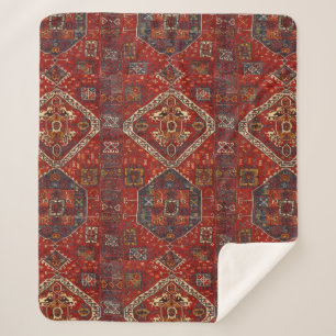 Orientalischer Wolldeckeentwurf in dunkelrotem no5 Sherpadecke