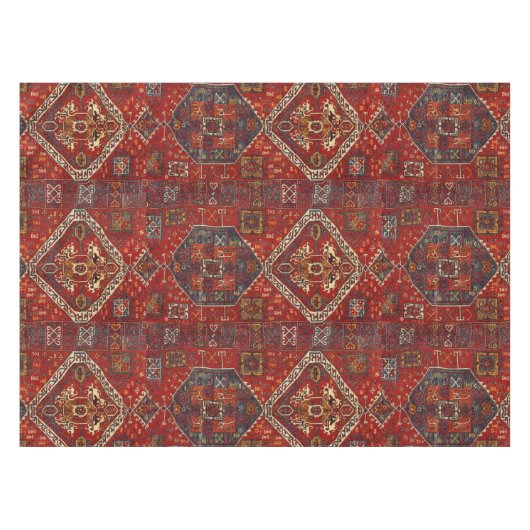 Orientalischer Wolldeckeentwurf in dunkelrotem und Tischdecke (Vorderseite (Horizontal))