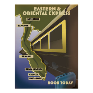 Orientalischer Zug-Reiseplakat Poster
