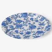 Orientalisches Blau Chinoiserie Pappteller (Schrägansicht)