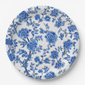 Orientalisches Blau Chinoiserie Pappteller (Vorderseite)