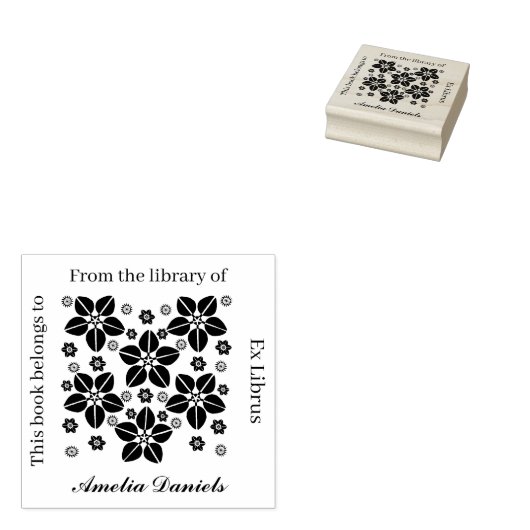 Orientalisches Blumen-Exlibris Gummistempel (Stempel)