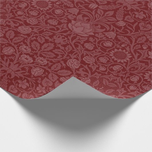 Orientalisches Blumendesign in dunkelrot Geschenkpapier (Ecke)