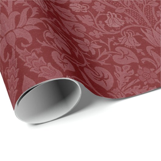 Orientalisches Blumendesign in dunkelrot Geschenkpapier (Rolleneckpunkt)