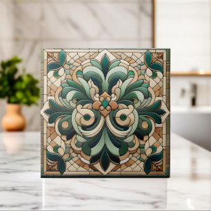 Orientalisches Blumenmosaik-Ornament Fliese