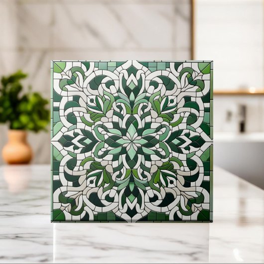 Orientalisches Blumenmosaik-Ornament Fliese
