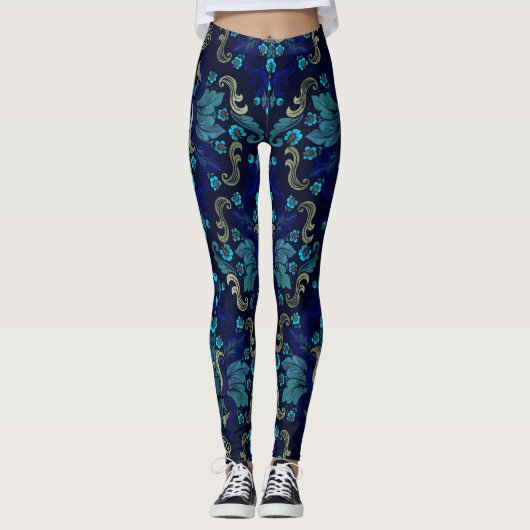 Orientalisches Damast-Muster Leggings (Vorderseite)
