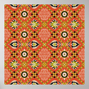 Orientalisches Damastmuster. Talavera Keramik. Azu Poster