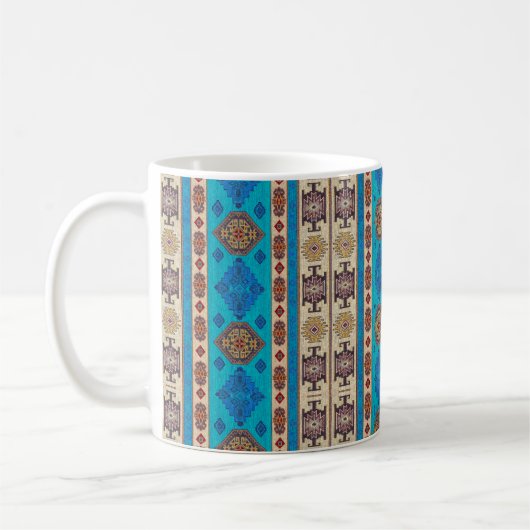 Orientalisches Design Blau und Braun Kaffeetasse (Links)