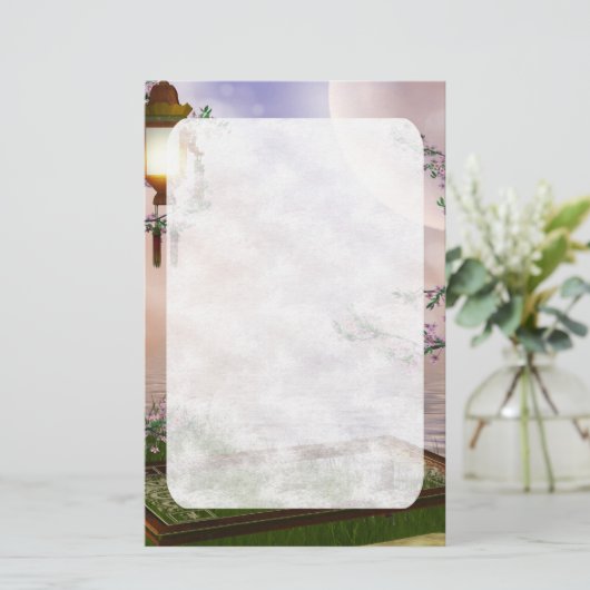 Orientalisches Fantasie-Kirschblüten-Briefpapier Briefpapier (Stehend Vorderseite)