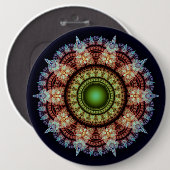Orientalisches Fraktal prächtige Dekoration Button (Vorne & Hinten)