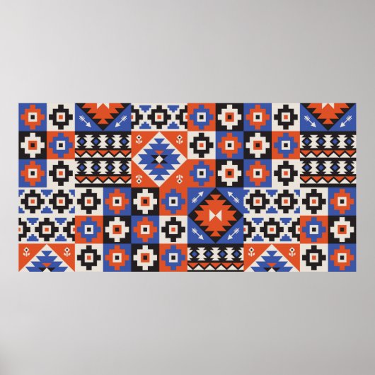 Orientalisches geometrisches nahtloses Muster. Eth Poster (Vorne)