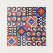 Orientalisches geometrisches nahtloses Muster. Eth Wandteppich (Vorderseite (Horizontal))