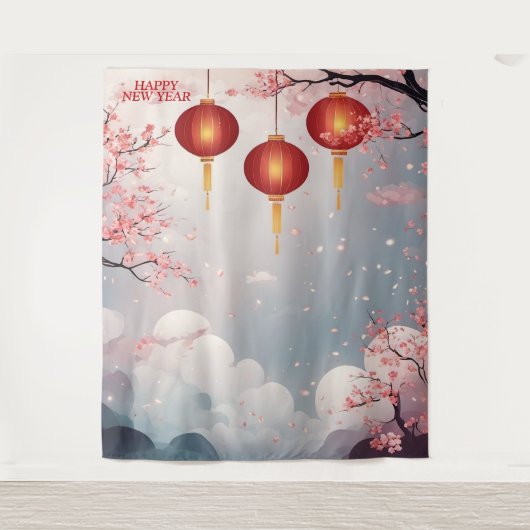 Orientalisches Glück im neuen Jahr Hintergrund Wandteppich (Vorderseite)