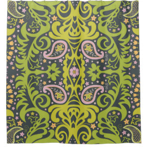 Orientalisches Glück: Paisley-Blumenmuster Duschvorhang