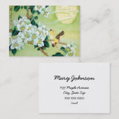 Orientalisches Grün mit weißen Blumen Visitenkarte (Vorne/Hinten)
