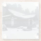 Orientalisches Haus in Wäldern mit Schnee Glasuntersetzer (Rückseite)