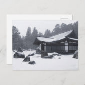 Orientalisches Haus in Wäldern mit Schnee Postkarte (Vorne/Hinten)