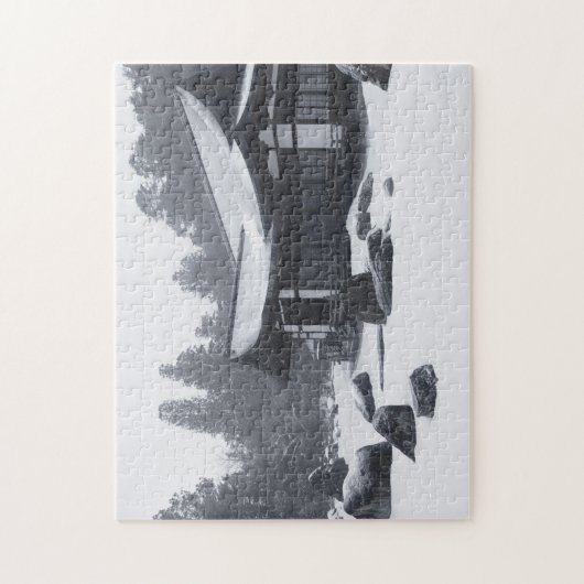 Orientalisches Haus in Wäldern mit Schnee Puzzle (Vertikal)