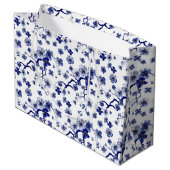 Orientalisches Kirschblüte-Niederlassungs-Muster Große Geschenktüte (Rückseite Schrägansicht)