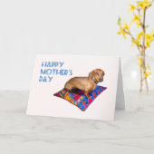 Orientalisches Kissen TAN-Dackel, der glückliche Karte (Gelbe Blume)