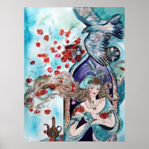 ORIENTALISCHES MÄRCHEN / PRINZESSIN,ROTE ROSEN UND POSTER